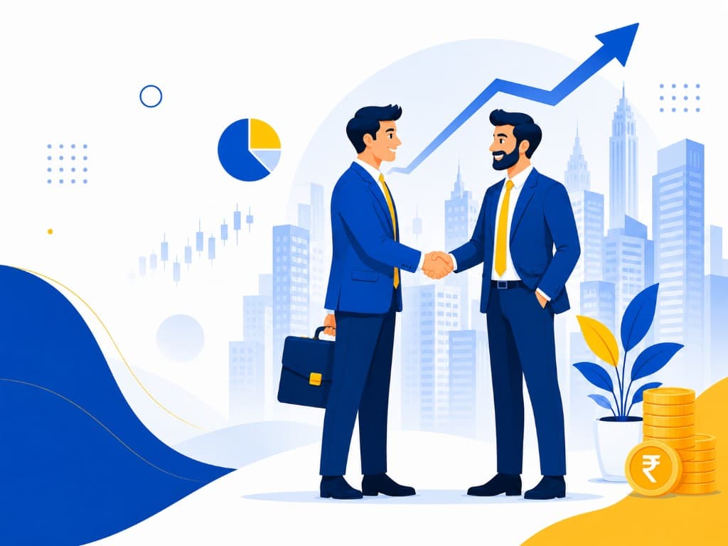 Business partners shaking hands — EZ Wealth partnership program